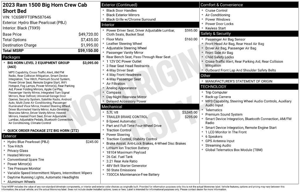 Used 2023 RAM 1500 Big Horn AWD/4WD image 35