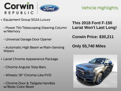 Used 2018 Ford F150 Lariat w/ Equipment Group 502A Luxury image 18