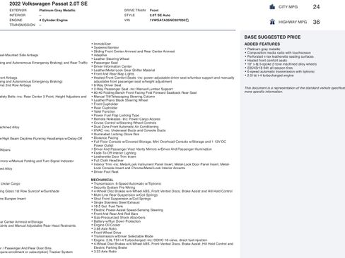 Used 2022 Volkswagen Passat 2.0T SE image 6