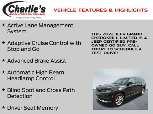 Certified 2022 Jeep Grand Cherokee L Limited AWD/4WD image 7