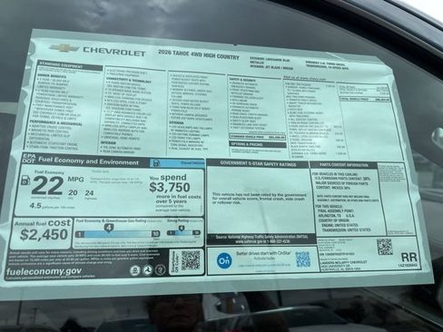New 2026 Chevrolet Tahoe High Country image 37