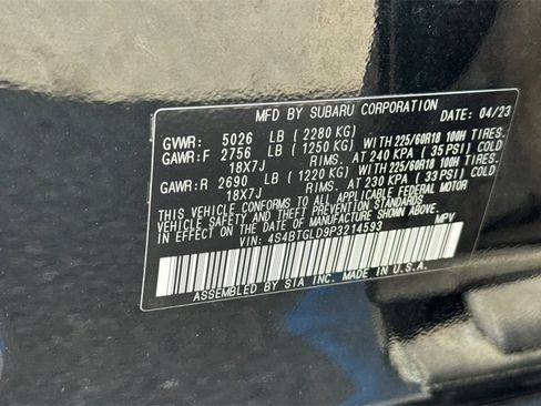 Certified 2023 Subaru Outback Onyx Edition XT image 34