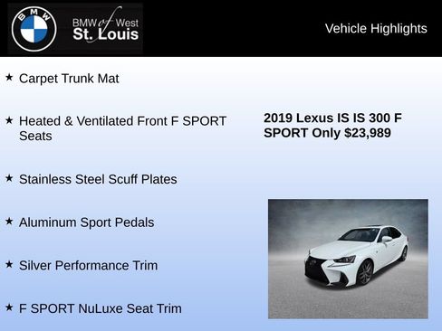 Used 2019 Lexus IS 300 F Sport w/ F Sport Package RWD image 25