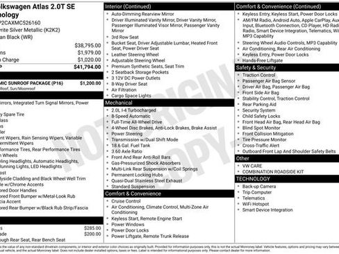 Used 2021 Volkswagen Atlas SE w/ Panoramic Sunroof Package AWD/4WD image 15