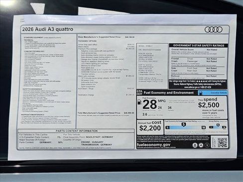 New 2026 Audi A3 2.0T Premium Plus AWD/4WD image 18