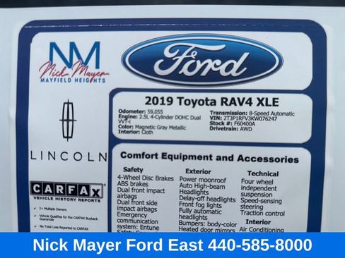 Used 2019 Toyota RAV4 XLE w/ Convenience Package AWD/4WD image 32
