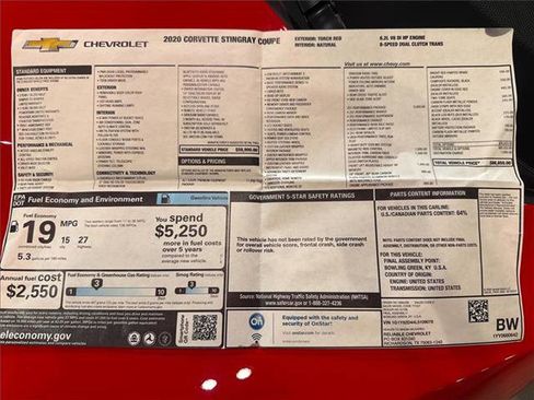 Used 2020 Chevrolet Corvette Stingray Premium Cpe w/ 3LT Preferred Equipment Group image 23