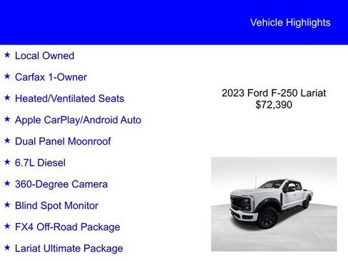 Certified 2023 Ford F250 Lariat w/ Lariat Ultimate Package AWD/4WD image 3