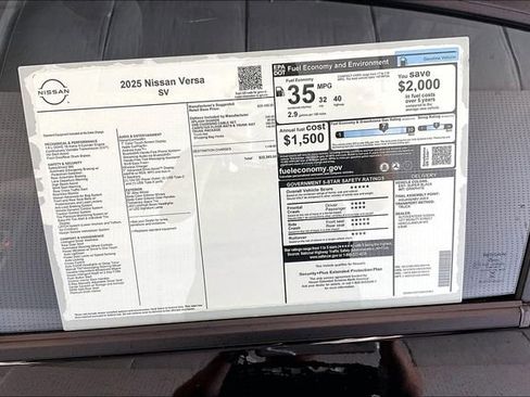 New 2025 Nissan Versa SV w/ Trunk Package image 34