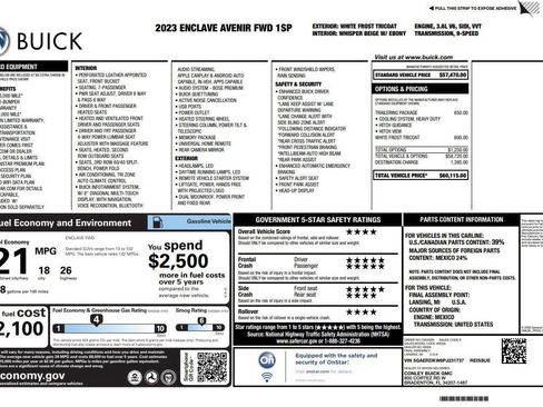 Used 2023 Buick Enclave Avenir w/ Trailering Package, 5000 lbs. FWD image 3