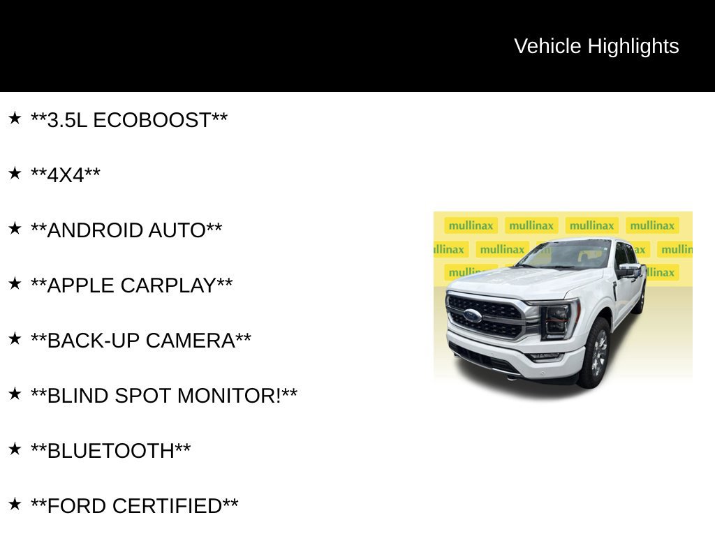 Used 2021 Ford F150 Platinum w/ Equipment Group 701A High AWD/4WD image 6