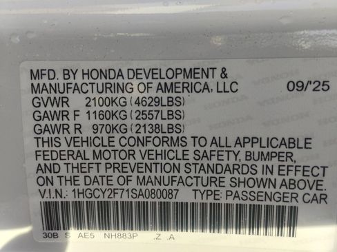 Certified 2025 Honda Accord Sport image 35