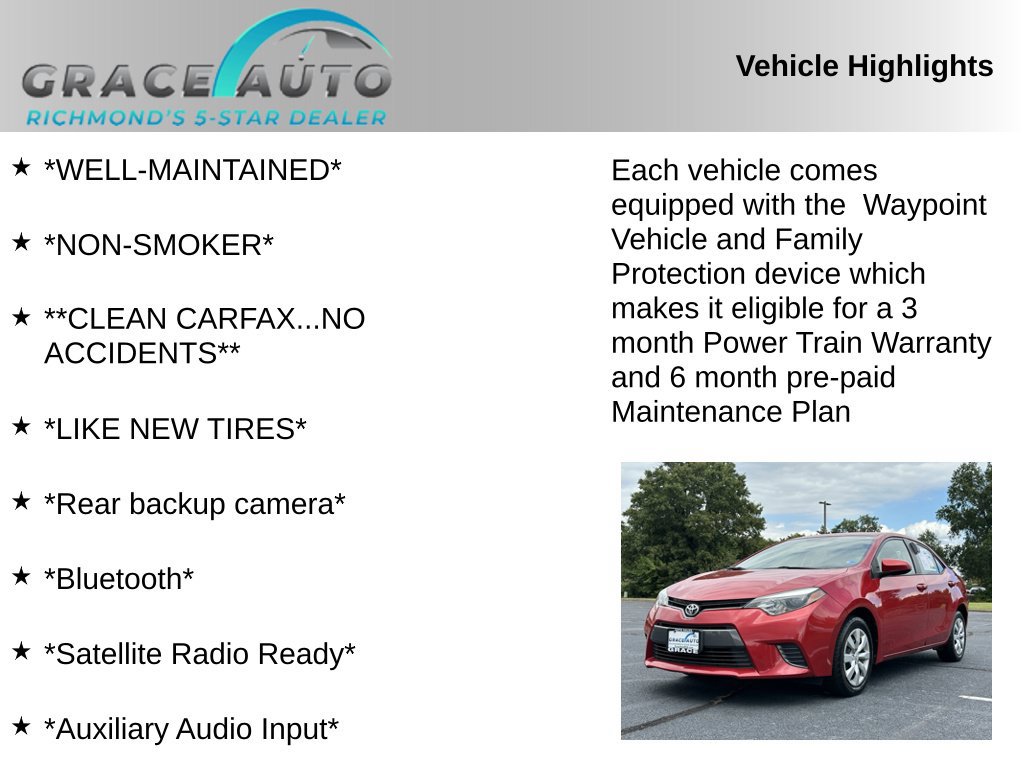 Used 2016 Toyota Corolla LE FWD image 2