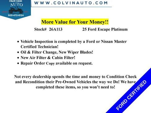 Used 2025 Ford Escape Platinum AWD/4WD image 2