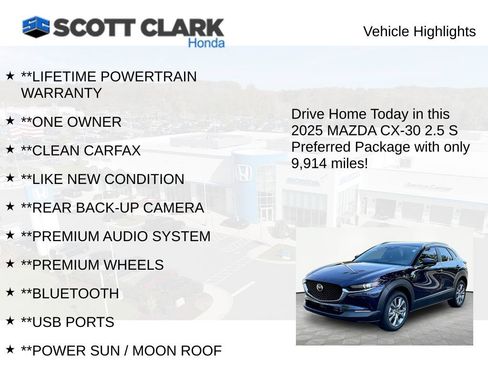 Used 2025 MAZDA CX-30 AWD 2.5 S w/ Preferred Package image 12