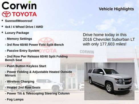 Used 2016 Chevrolet Suburban LT w/ Luxury Package AWD/4WD image 7