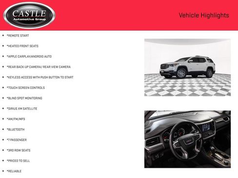 Used 2019 GMC Acadia SLE w/ Driver Alert Package I FWD image 3