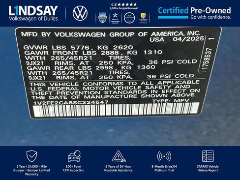 Certified 2025 Volkswagen Atlas Cross Sport SEL Premium R-Line image 26
