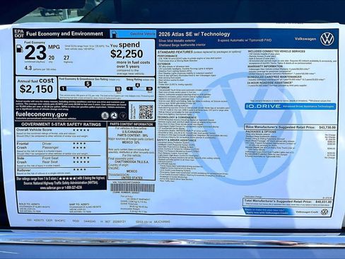 New 2026 Volkswagen Atlas SE FWD image 18