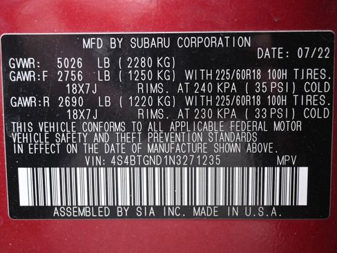 Certified 2022 Subaru Outback Limited XT image 36