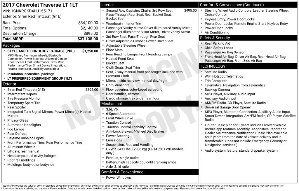 Used 2017 Chevrolet Traverse LT w/ Style and Technology Package FWD image 11