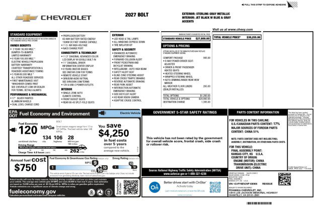 Used 2027 Chevrolet Bolt LT w/ Comfort Package FWD image 3