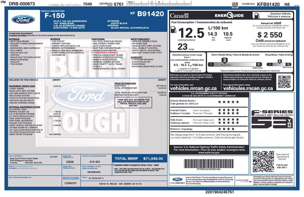 Used 2019 Ford F150 Lariat w/ Equipment Group 502A Luxury AWD/4WD image 29