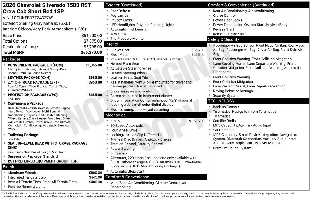 New 2026 Chevrolet Silverado 1500 RST w/ Convenience Package II AWD/4WD image 22