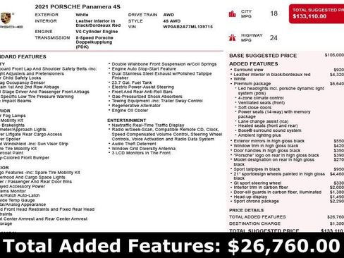 Used 2021 Porsche Panamera 4S w/ Premium Package AWD/4WD image 3