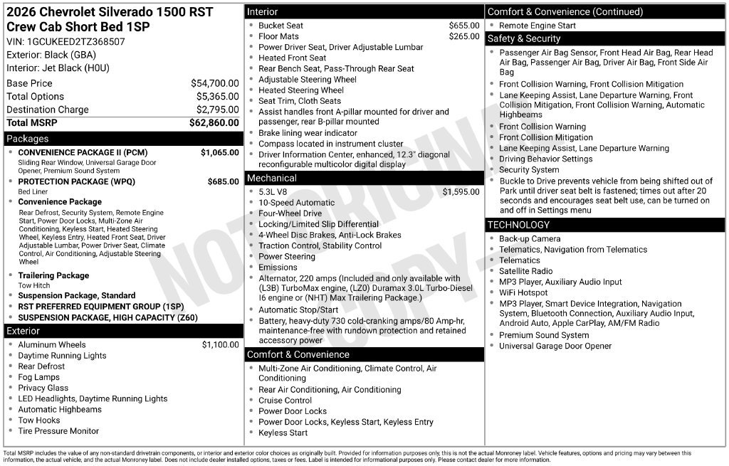 New 2026 Chevrolet Silverado 1500 RST w/ Convenience Package II AWD/4WD image 4