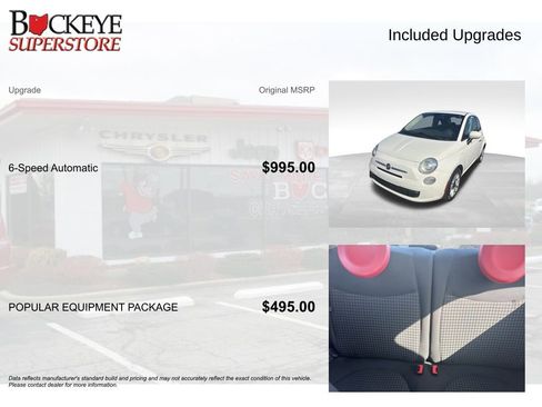 Used 2017 FIAT 500 Pop w/ Popular Equipment Package FWD image 7