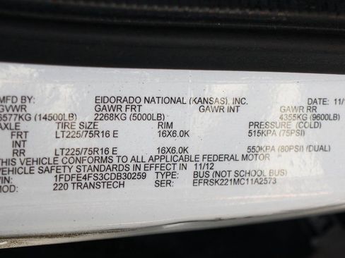 Used 2012 Ford E-450 and Econoline 450 Super Duty w/ Shuttle Bus Prep Pkg image 37