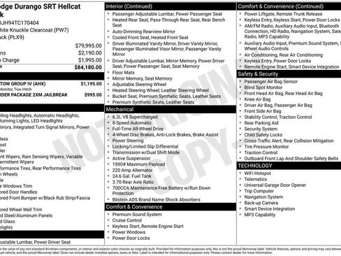 Used 2026 Dodge Durango SRT Hellcat w/ Trailer Tow Group IV AWD/4WD image 9