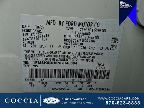 Certified 2022 Ford Explorer XLT w/ Equipment Group 202A image 28