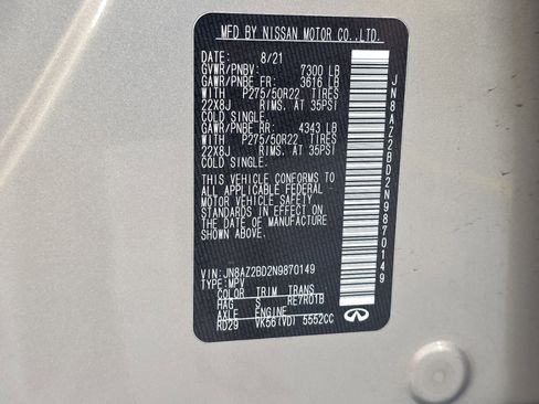 Certified 2022 INFINITI QX80 Sensory w/ Cargo Package image 34