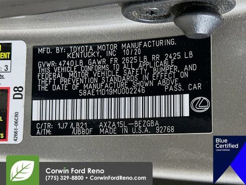 Used 2021 Lexus ES 250 w/ Accessory Package AWD/4WD image 38