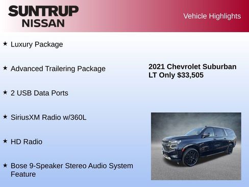 Used 2021 Chevrolet Suburban LT w/ LT Signature Package image 16