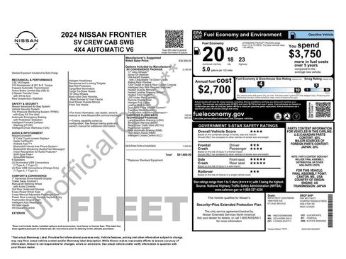 Used 2024 Nissan Frontier SV w/ SV Convenience Package AWD/4WD image 4