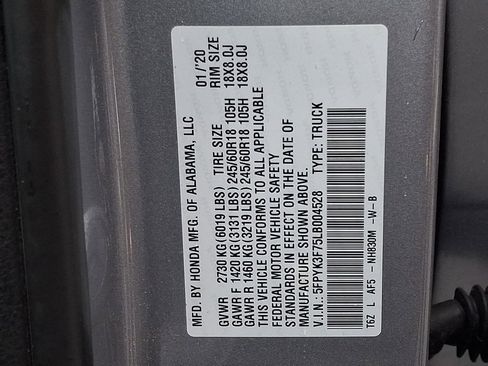 Used 2020 Honda Ridgeline RTL-E image 27