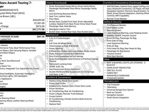 Used 2019 Subaru Ascent Touring w/ Popular Package #3 image 21