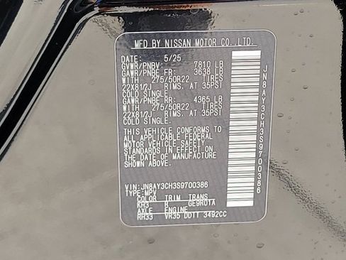 New 2025 Nissan Armada Platinum Reserve image 13