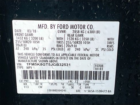 Used 2018 Ford Explorer Sport w/ Equipment Group 401A image 35