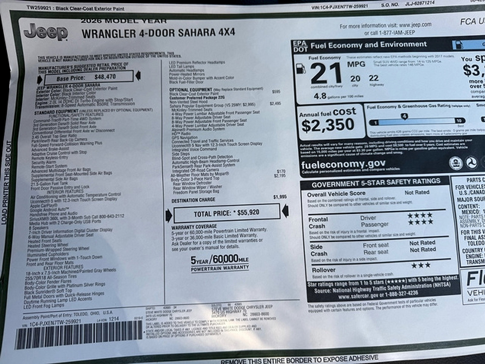 New 2026 Jeep Wrangler Unlimited Sahara AWD/4WD image 30