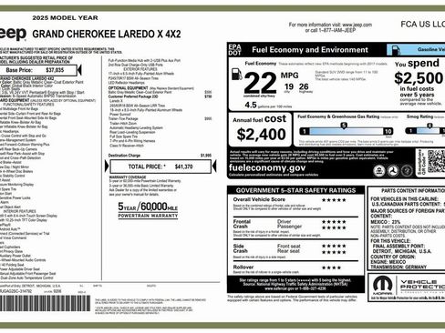 Certified 2025 Jeep Grand Cherokee Laredo X w/ Trailer Tow Package image 4