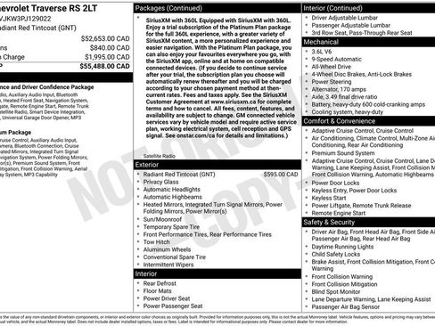 Used 2023 Chevrolet Traverse RS AWD/4WD image 6