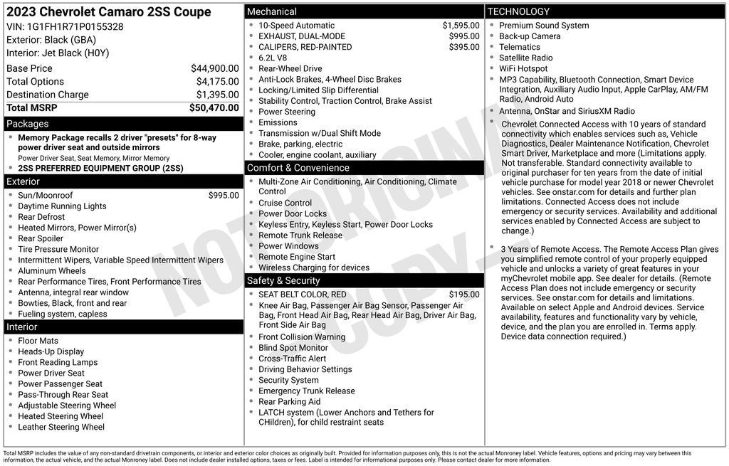 Used 2023 Chevrolet Camaro SS RWD image 6