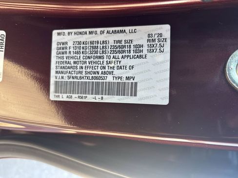 Certified 2020 Honda Odyssey EX-L image 38