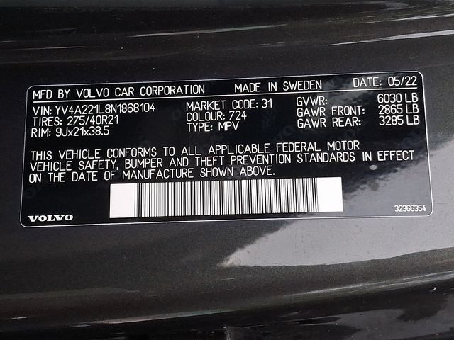 Used 2022 Volvo XC90 T6 Inscription w/ Advanced Package AWD/4WD image 24