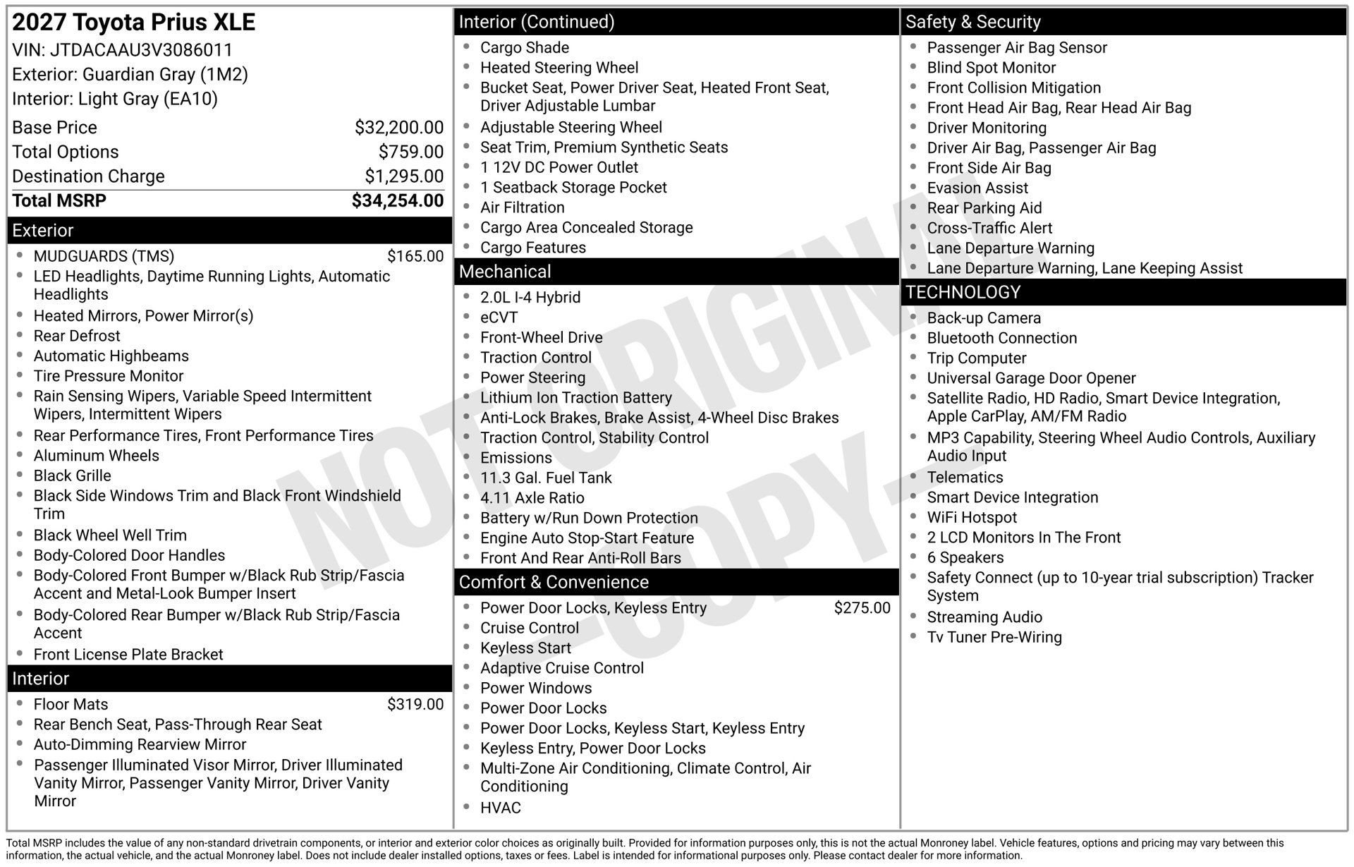 New 2027 Toyota Prius XLE FWD image 16
