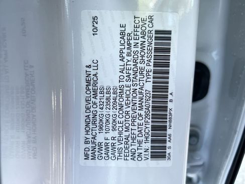 Certified 2025 Honda Accord LX image 2